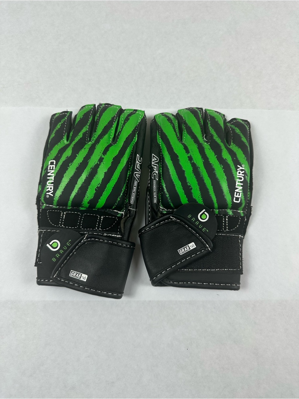 Century AFC Grappling Gloves - Black & Green- Youth L/XL